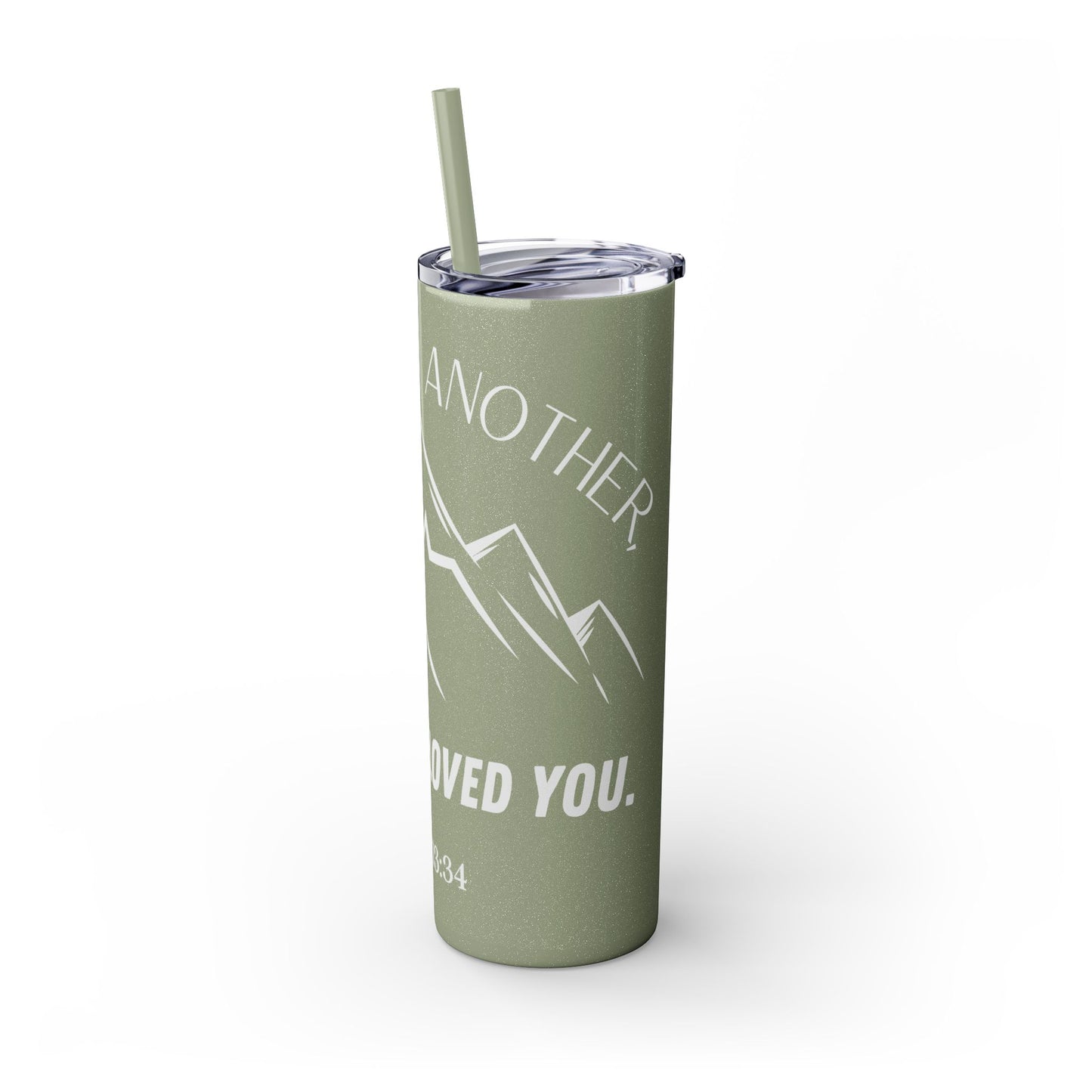 JOHN 13:34 SKINNY TUMBLER WITH STRAW, 20oz