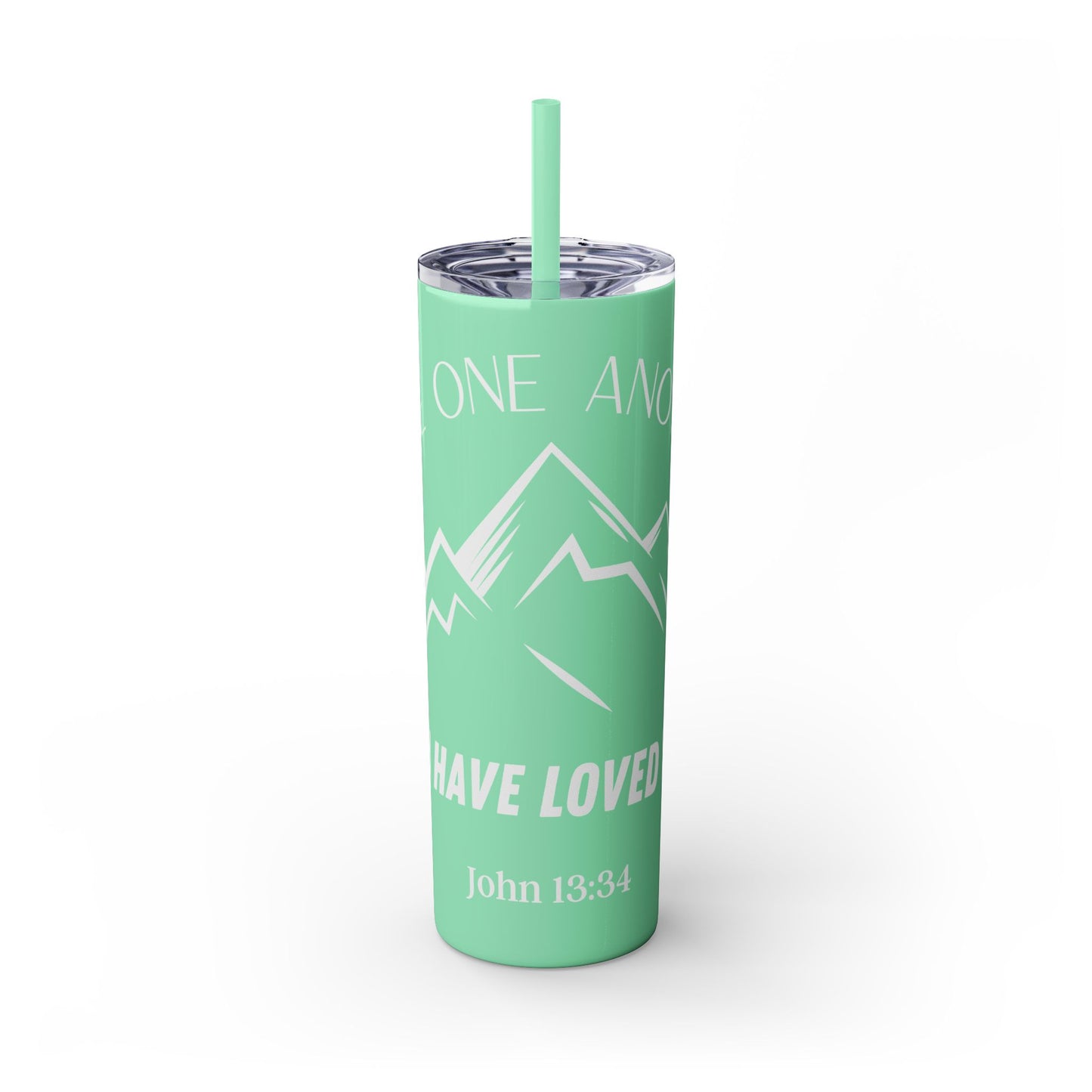JOHN 13:34 SKINNY TUMBLER WITH STRAW, 20oz