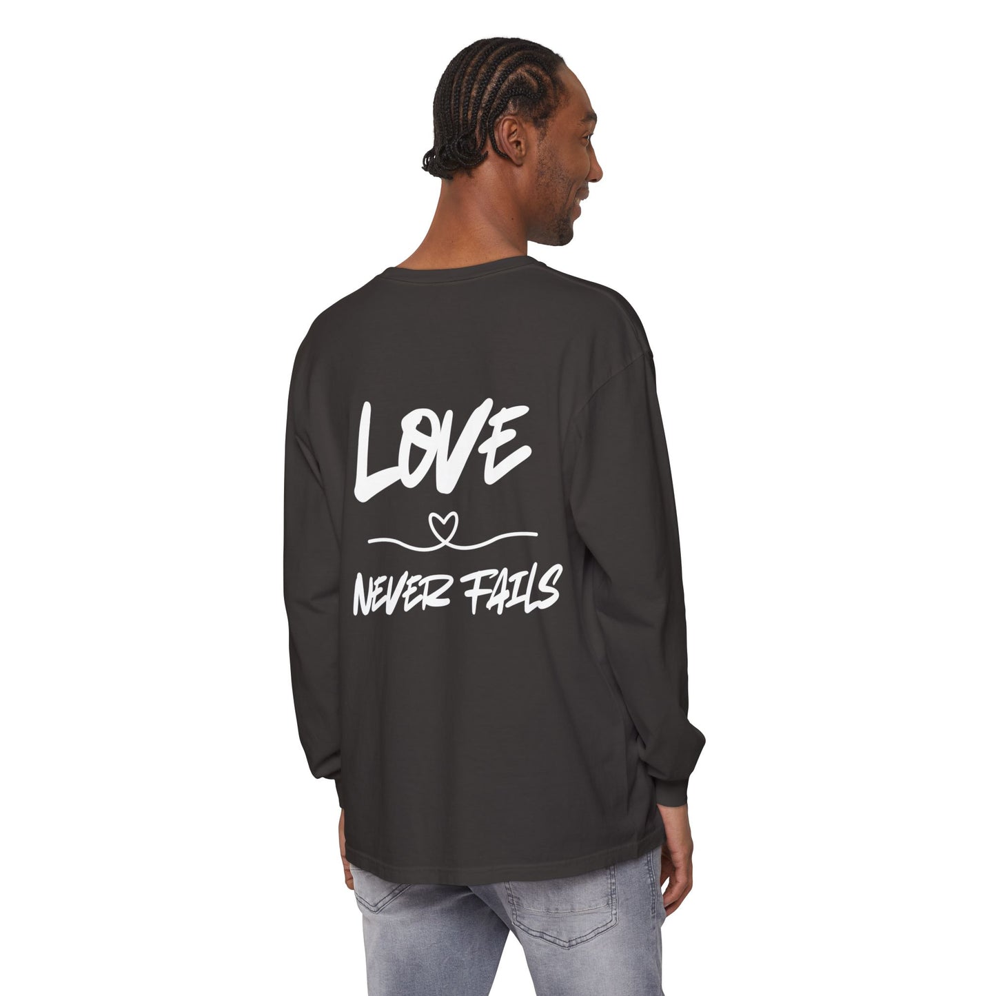 1 CORINTHIANS 13:8 LONG-SLEEVE SHIRT