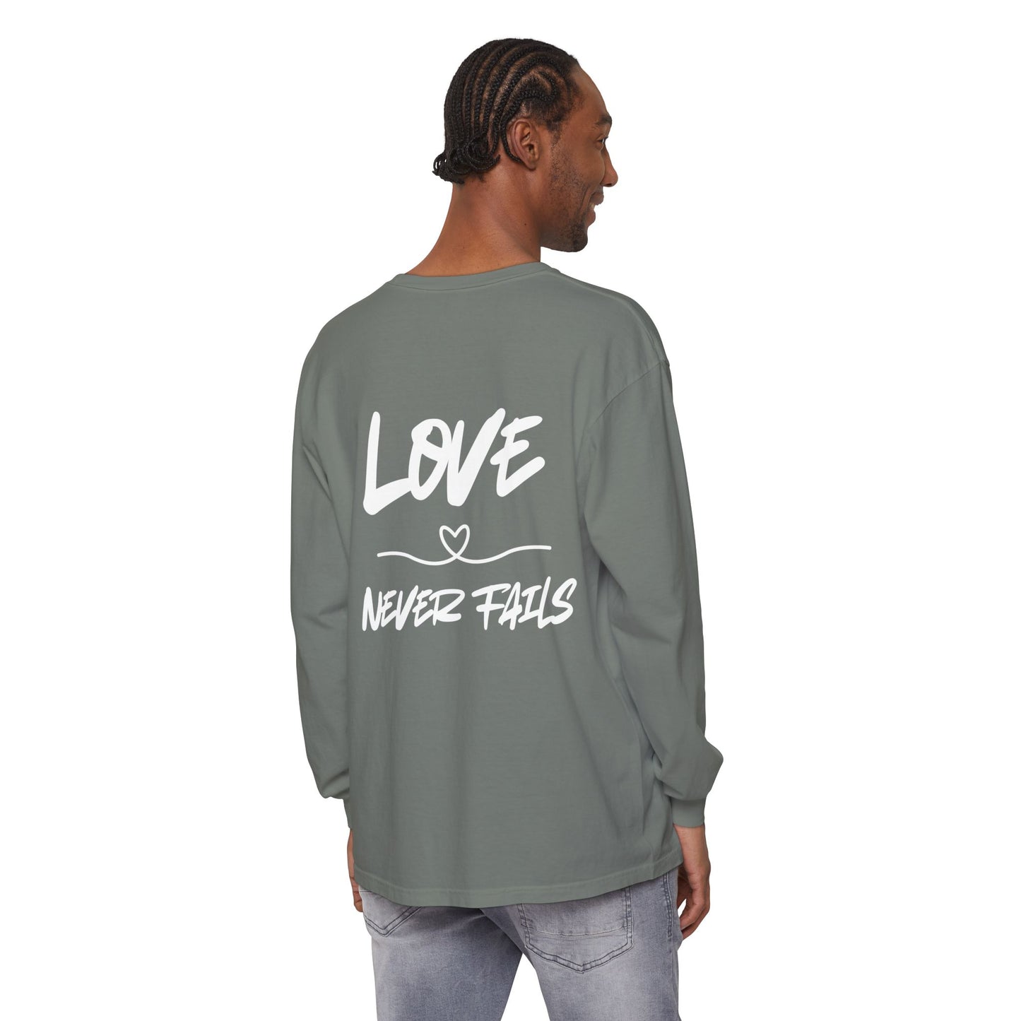1 CORINTHIANS 13:8 LONG-SLEEVE SHIRT