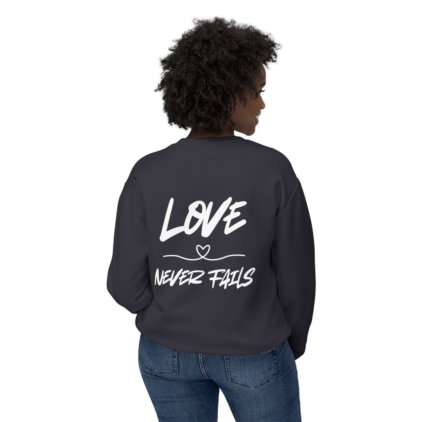 1 CORINTHIANS 13:8 CREWNECK