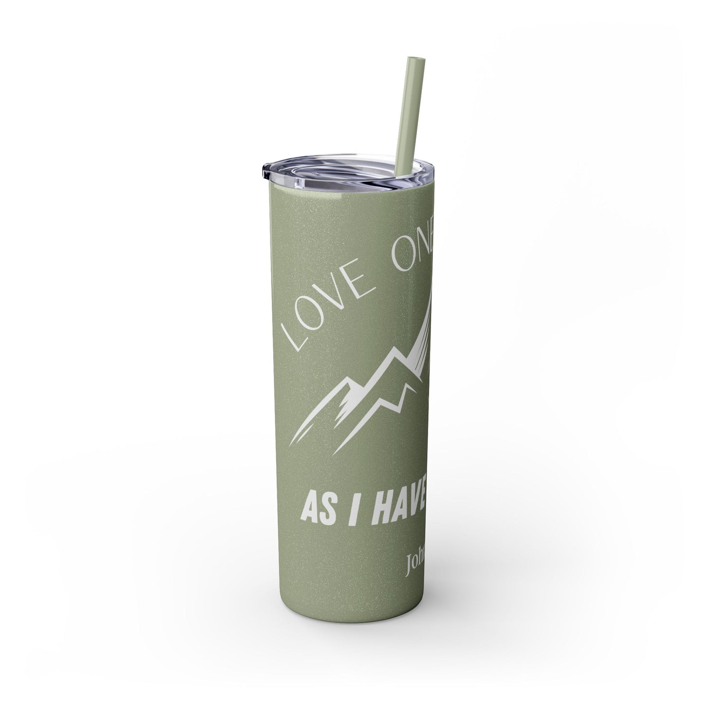 JOHN 13:34 SKINNY TUMBLER WITH STRAW, 20oz