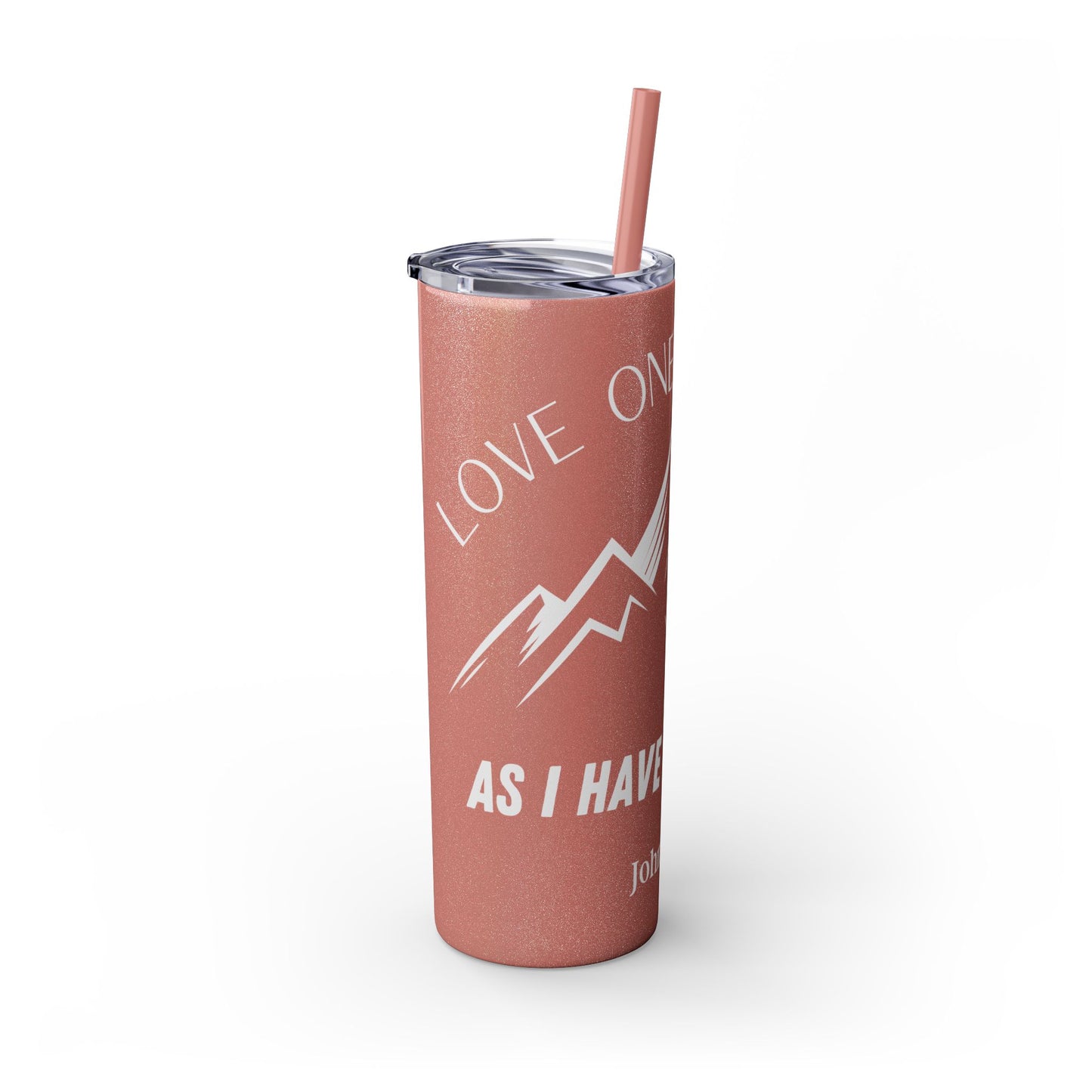JOHN 13:34 SKINNY TUMBLER WITH STRAW, 20oz