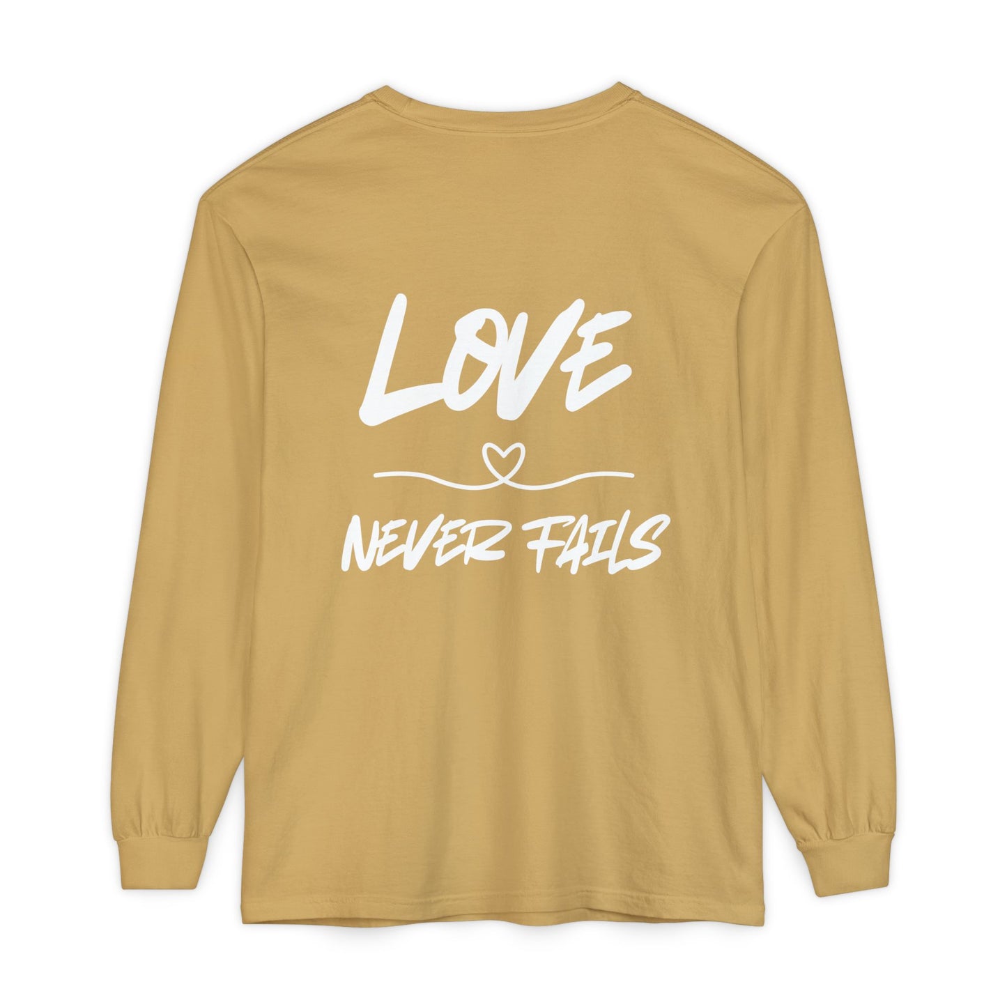 1 CORINTHIANS 13:8 LONG-SLEEVE SHIRT
