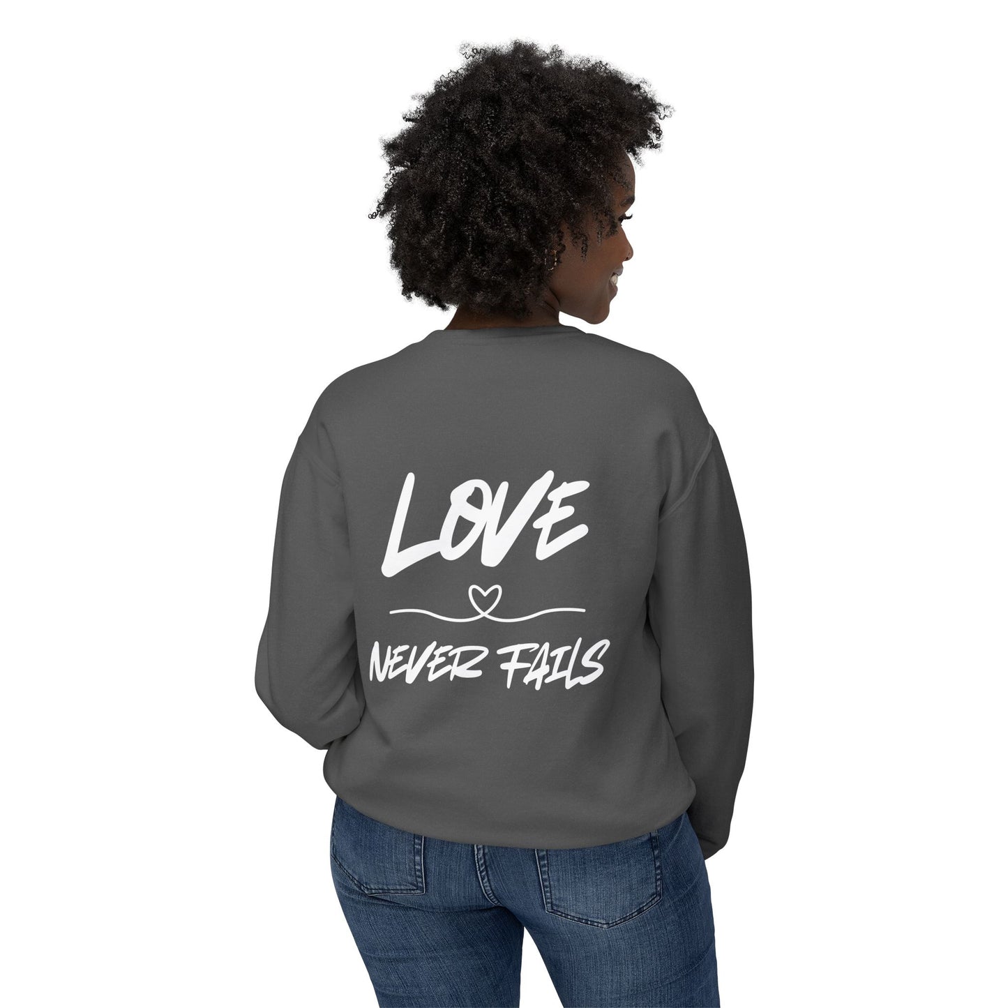 1 CORINTHIANS 13:8 CREWNECK