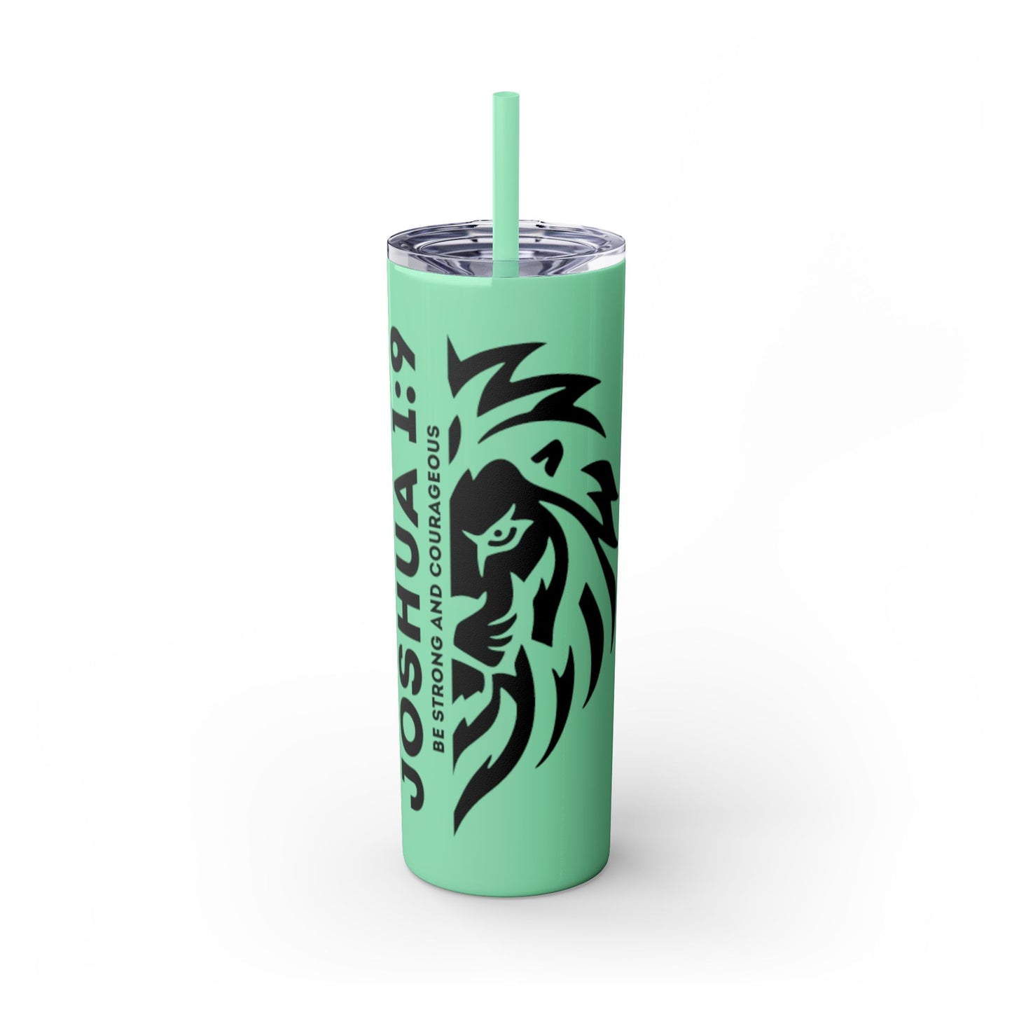 JOSHUA 1:9 SKINNY TUMBLER WITH STRAW, 20oz