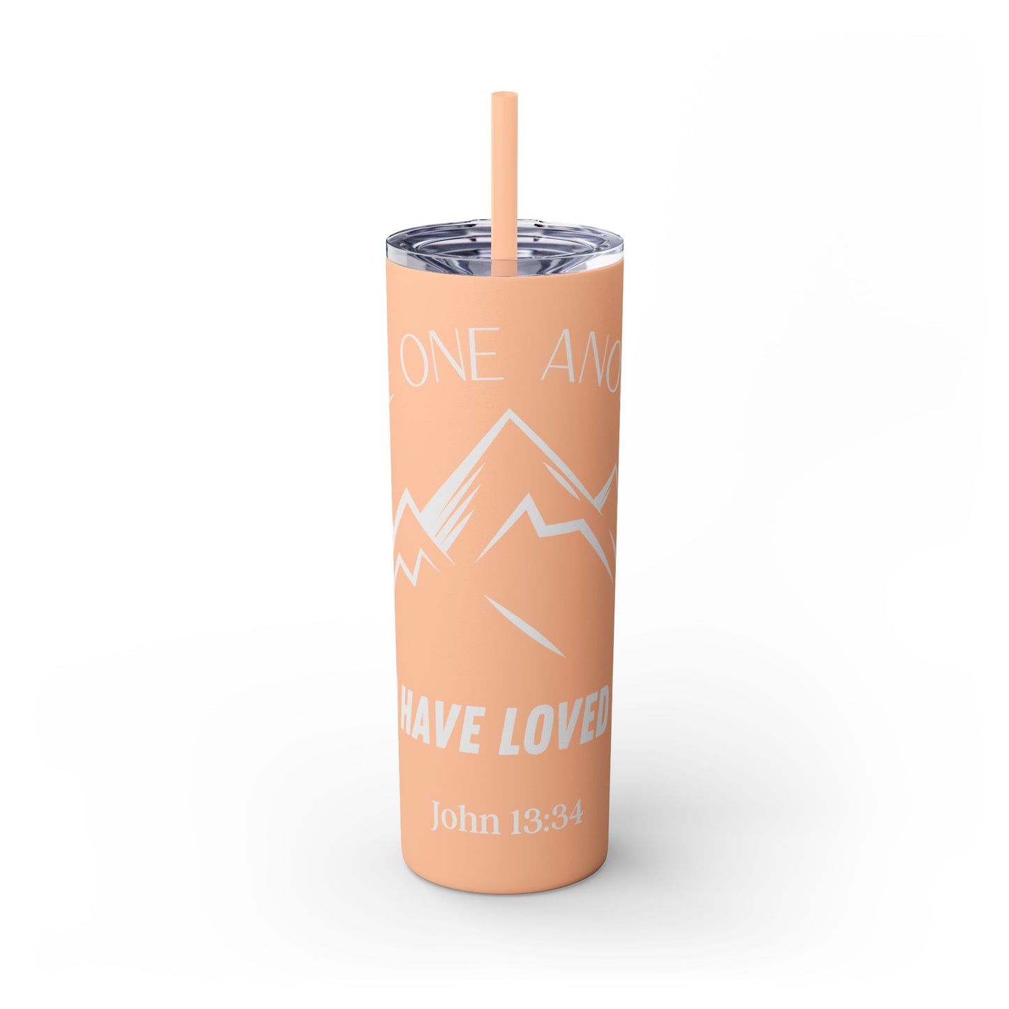 JOHN 13:34 SKINNY TUMBLER WITH STRAW, 20oz