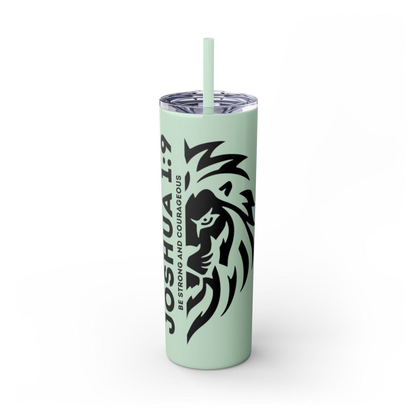 JOSHUA 1:9 SKINNY TUMBLER WITH STRAW, 20oz