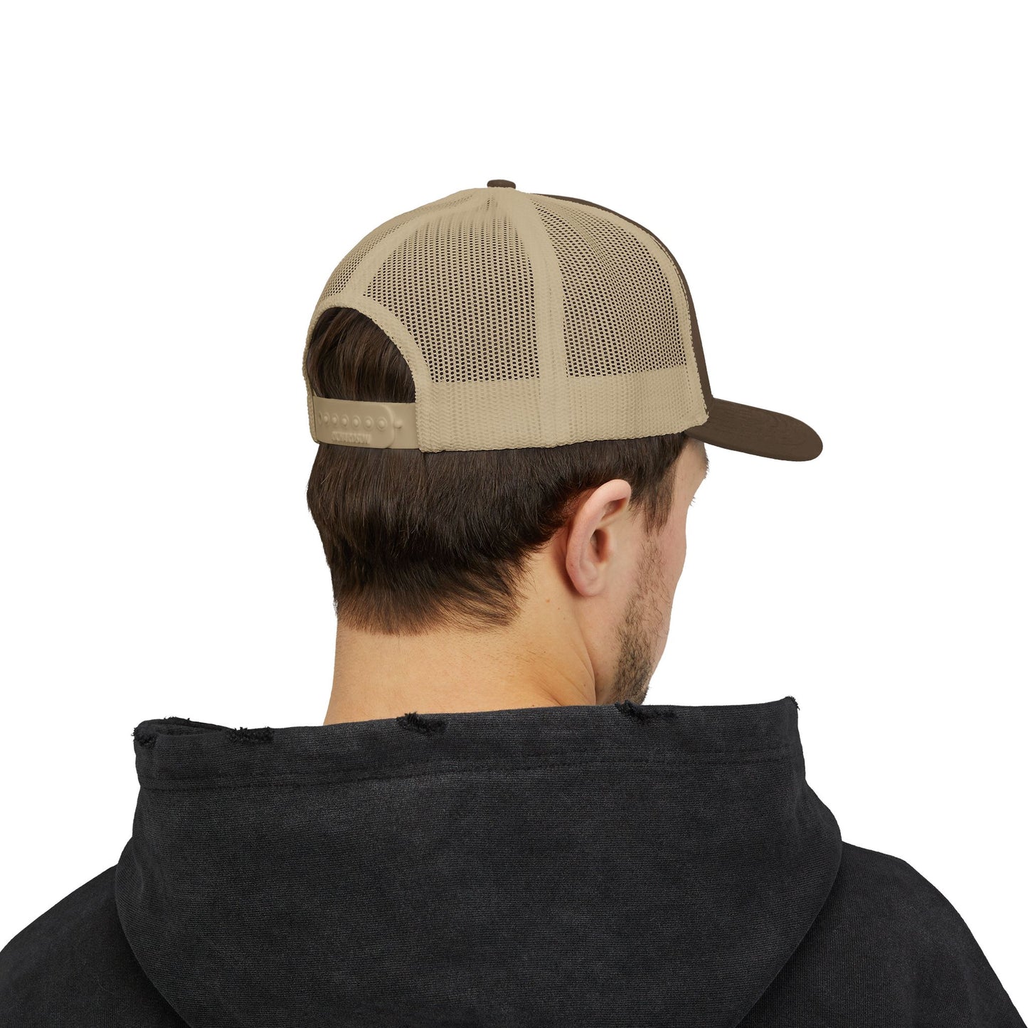 LOVE NEVER FAILS TRUCKER HAT