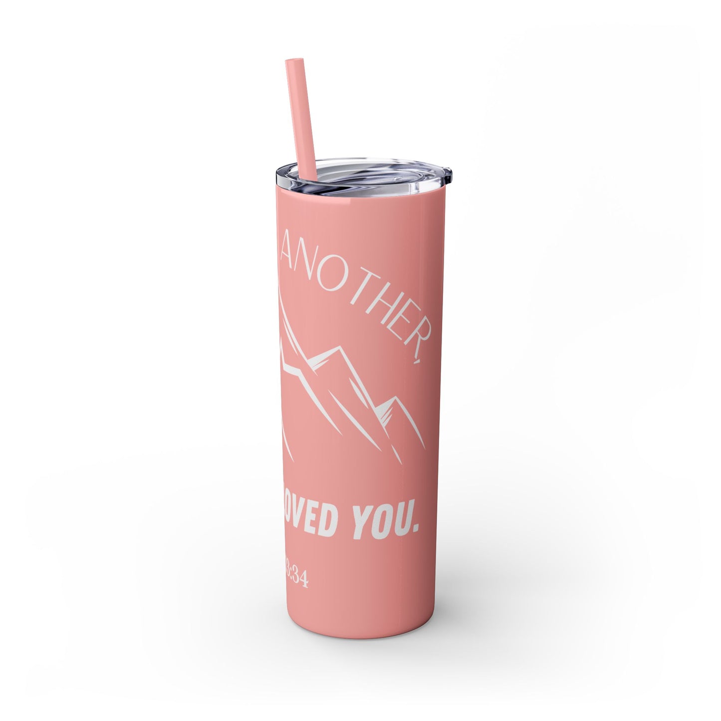 JOHN 13:34 SKINNY TUMBLER WITH STRAW, 20oz