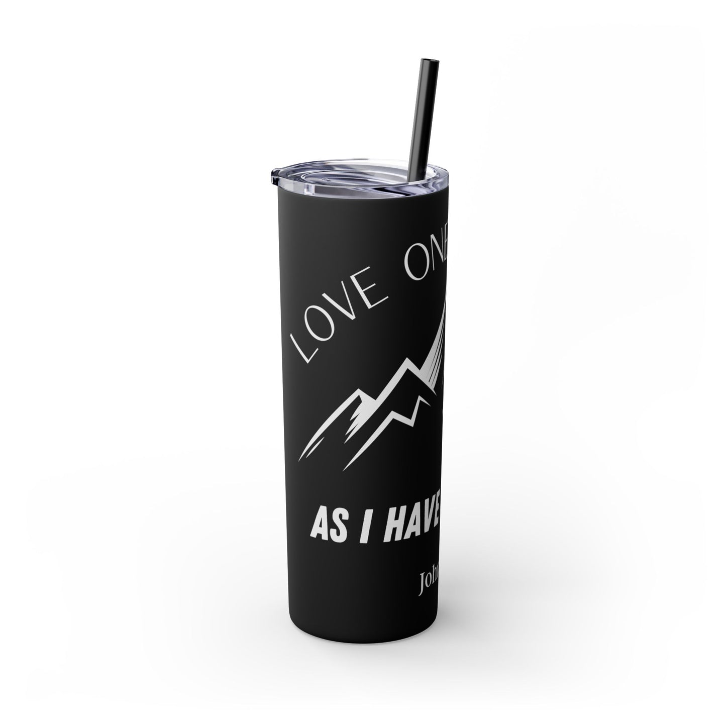 JOHN 13:34 SKINNY TUMBLER WITH STRAW, 20oz